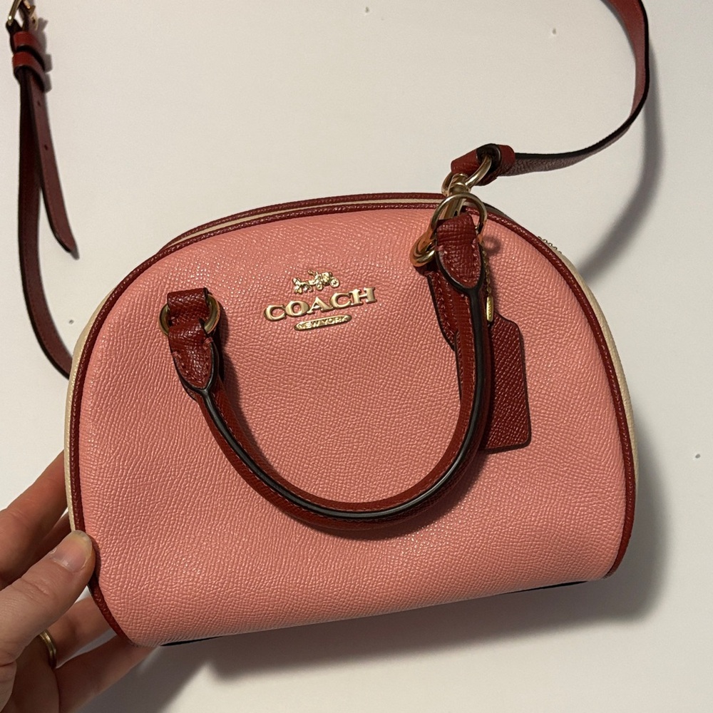 Coach Pink and Red Dome Crossbody Bag
